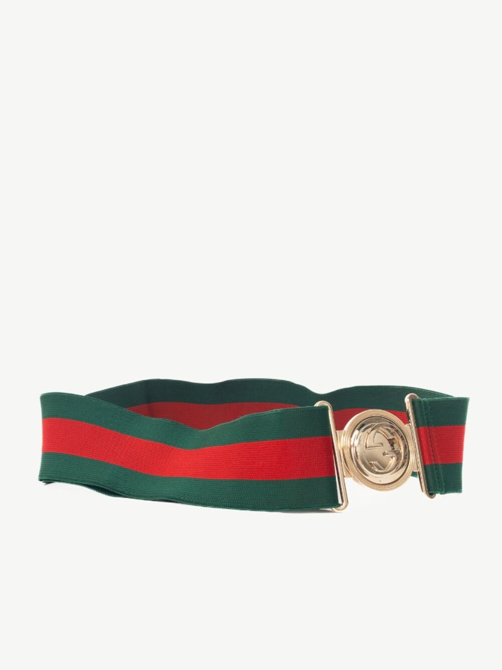 Gucci Web GG-Buckle Wide Stretch Belt